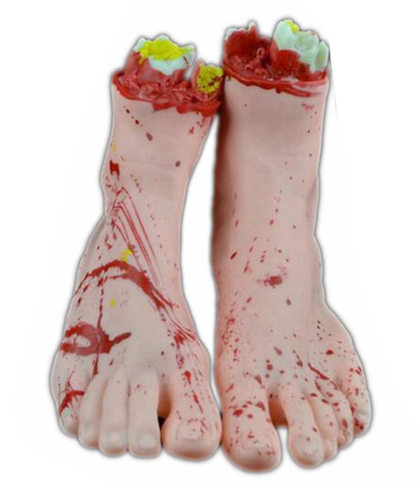 Halloween Scary Decor Fake Bloody Body Part Props Severed Foot Legs Hand Fingers 