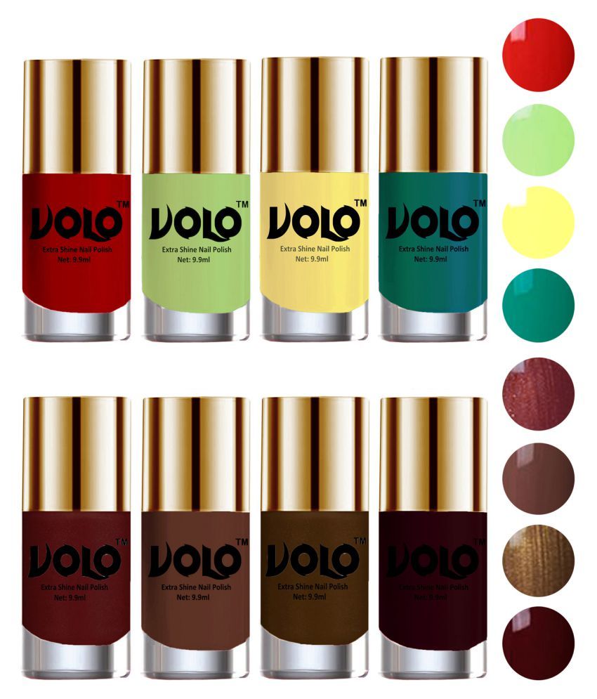     			VOLO High-Shine Long Lasting Non Toxic Nail Polish Professional Multi Glossy Pack of 8 79 mL