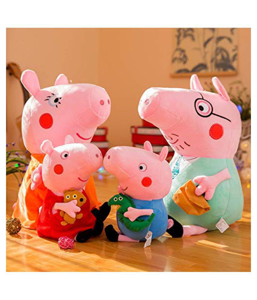 10"-12" SET OF 4 Peppa Pig Family Soft Stuffed Plush Dolls Kid Toy Our Of Stock 