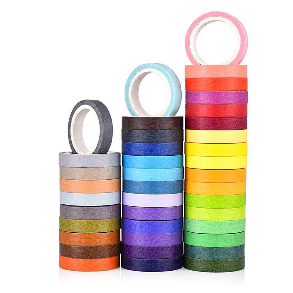 50 Rolls Rainbow Washi Masking Tape Set,Great for DIY Decor Scrapbooking Sticker Masking Paper Decoration Tape Adhesive School Supplies 