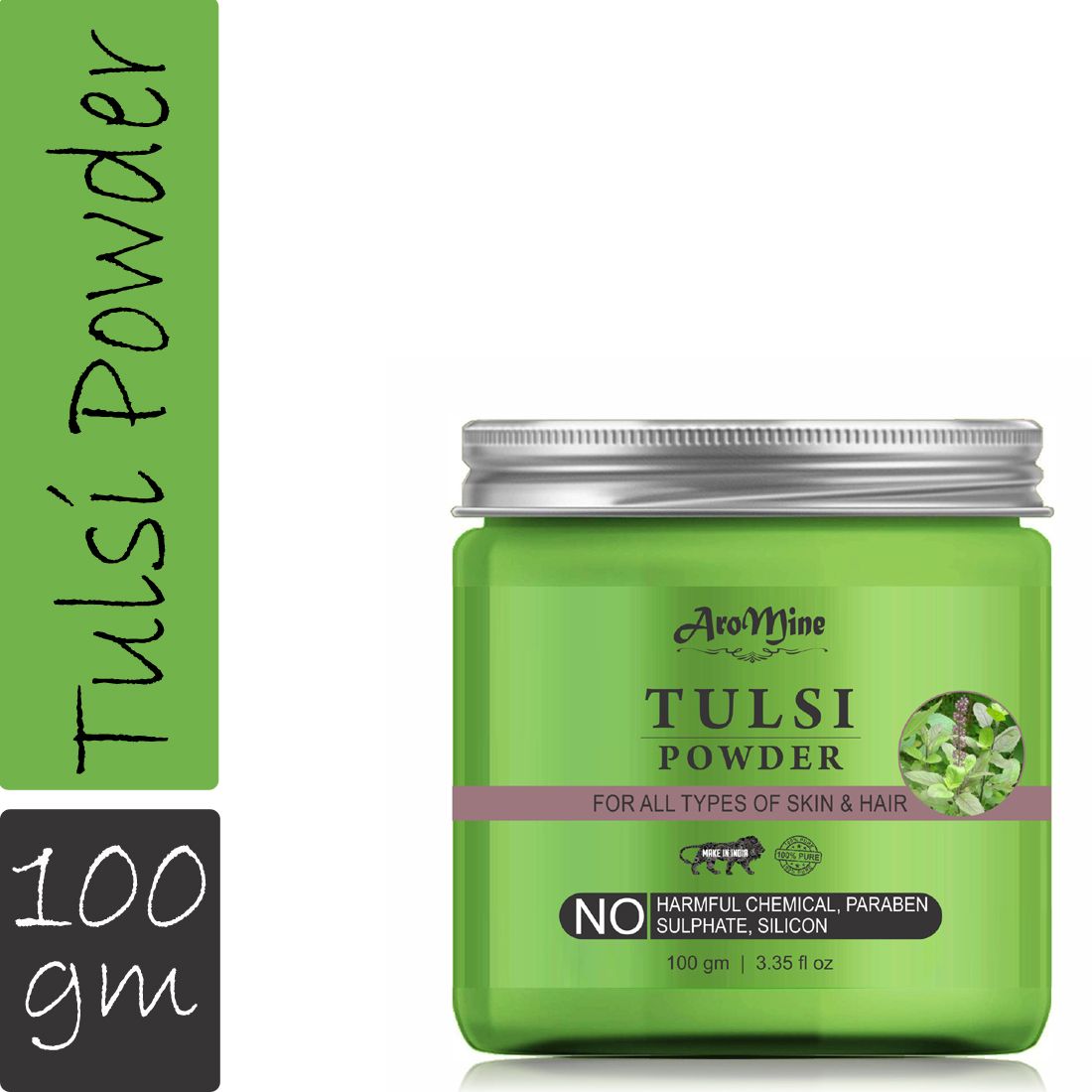     			Aromine 100% Pure Tulsi Powder For Skin Fairness- Face Pack 100 gm