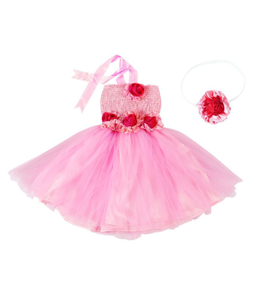    			Pink Wings Girls Party Wear Tutu Dress, Baby Girl Frock