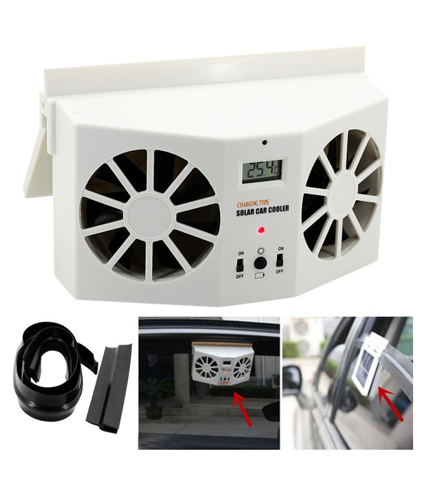 Solar Power Car Window Air Vent Auto Ventilato Conditioner Cool 3 Fan Cooler New 
