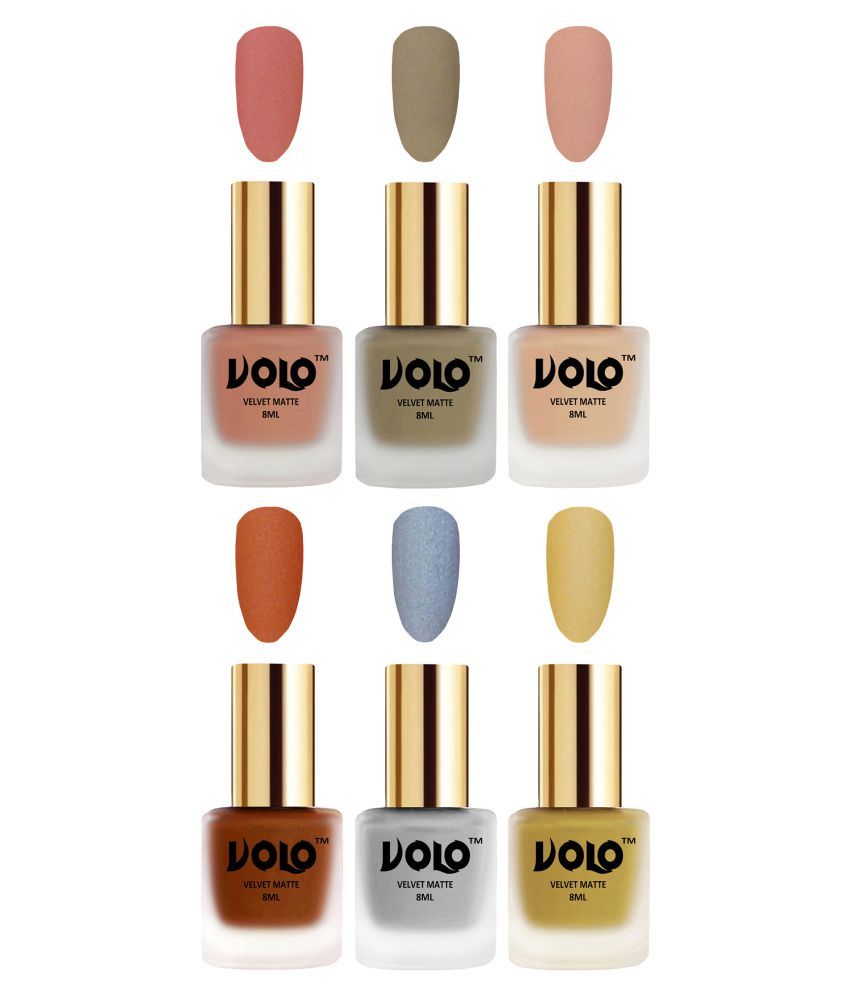     			VOLO Velvet Dull Matte Posh Shades Nail Polish Multi Pack of 6 48 mL