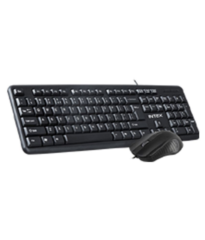 Intex combo-100 Black USB Wired Keyboard Mouse Combo