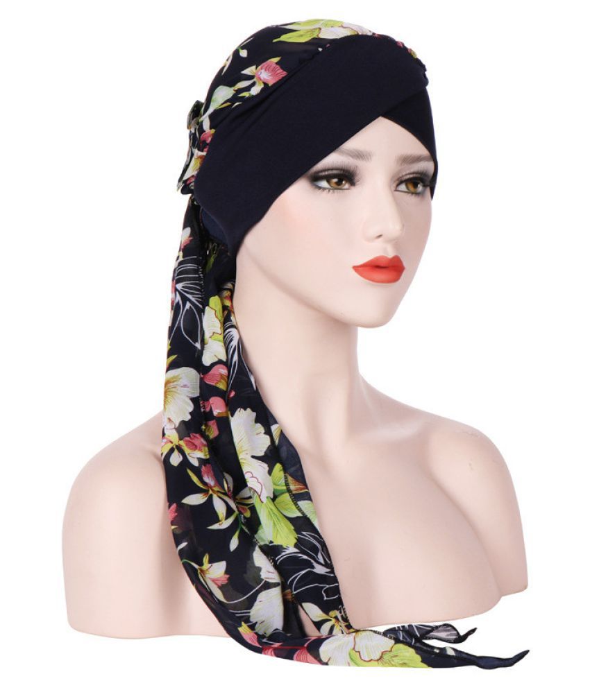 Women Flower Muslim Chemo Hat Hijab Hair Loss Head Scarf Turban