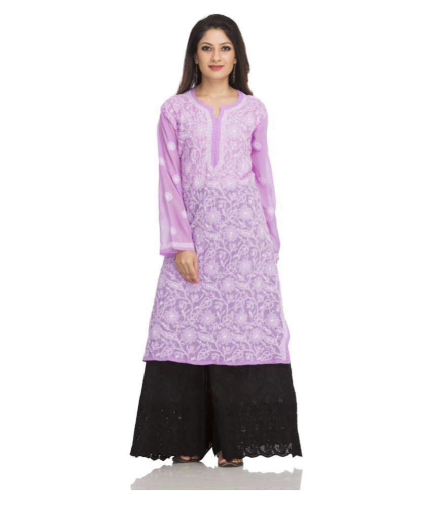 georgette purple kurti