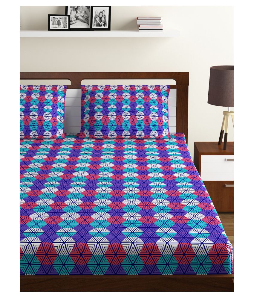 Bombay Dyeing Cotton Double Bedsheet with 2 Pillow Covers ( 274 cm x 274 cm ) Buy Bombay