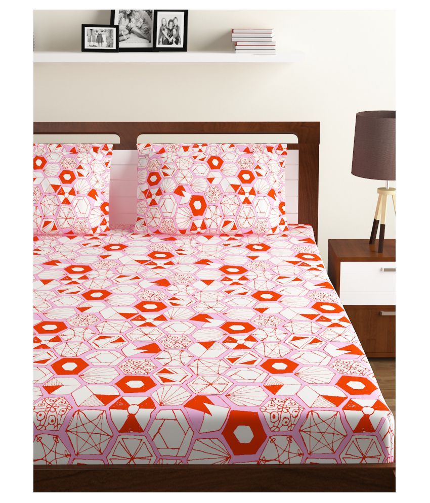Bombay Dyeing Cotton Double Bedsheet with 2 Pillow Covers ( 274 cm x