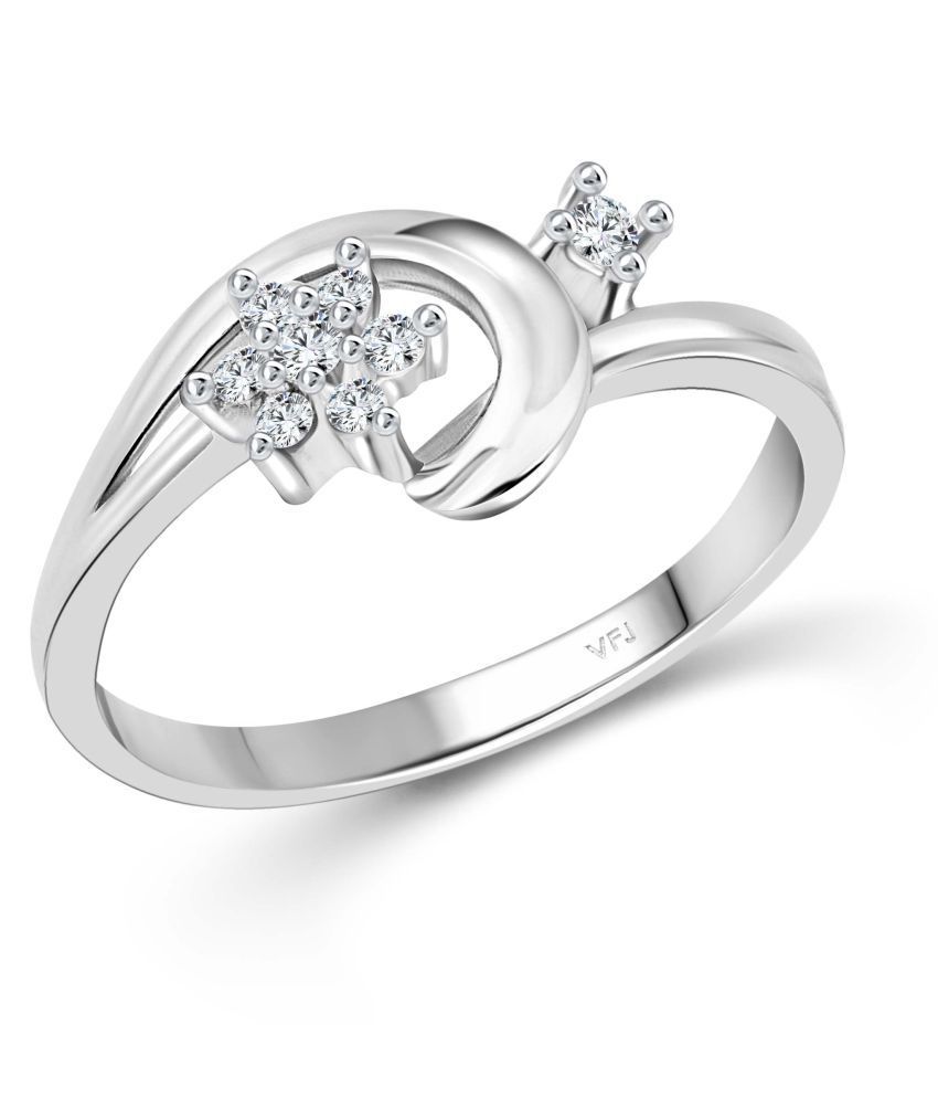     			Vighnaharta Decorative Star CZ Rhodium Plated Alloy Ring for Women and Girls-[VFJ1503FRR8]