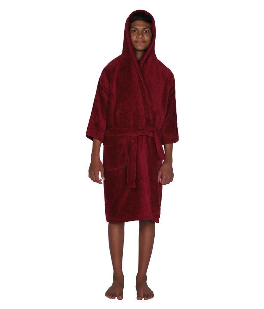 mens maroon bathrobe