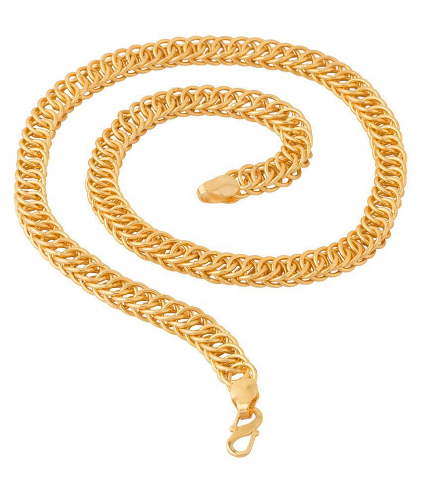     			Shine art Designer Gold Plated Snake Rep chain for men and boys ( Size - 20 inch)