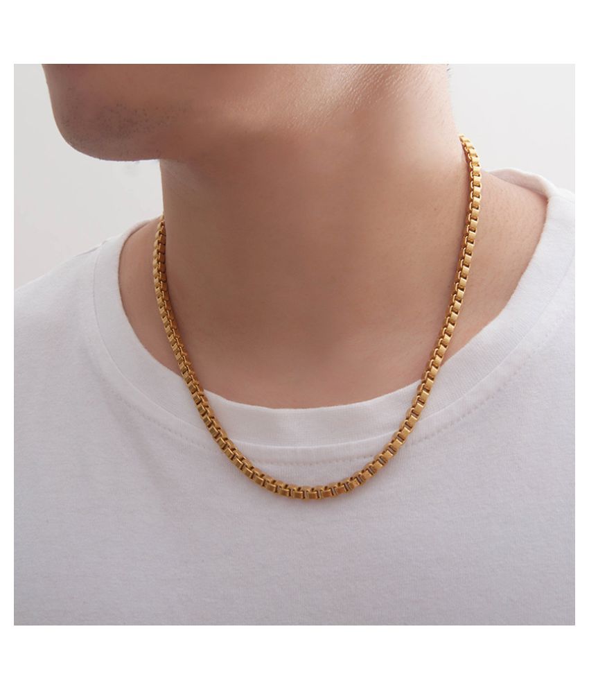 1pc Pendant Necklace Golden 50cm Long Buy Online At Low Price In India Snapdeal