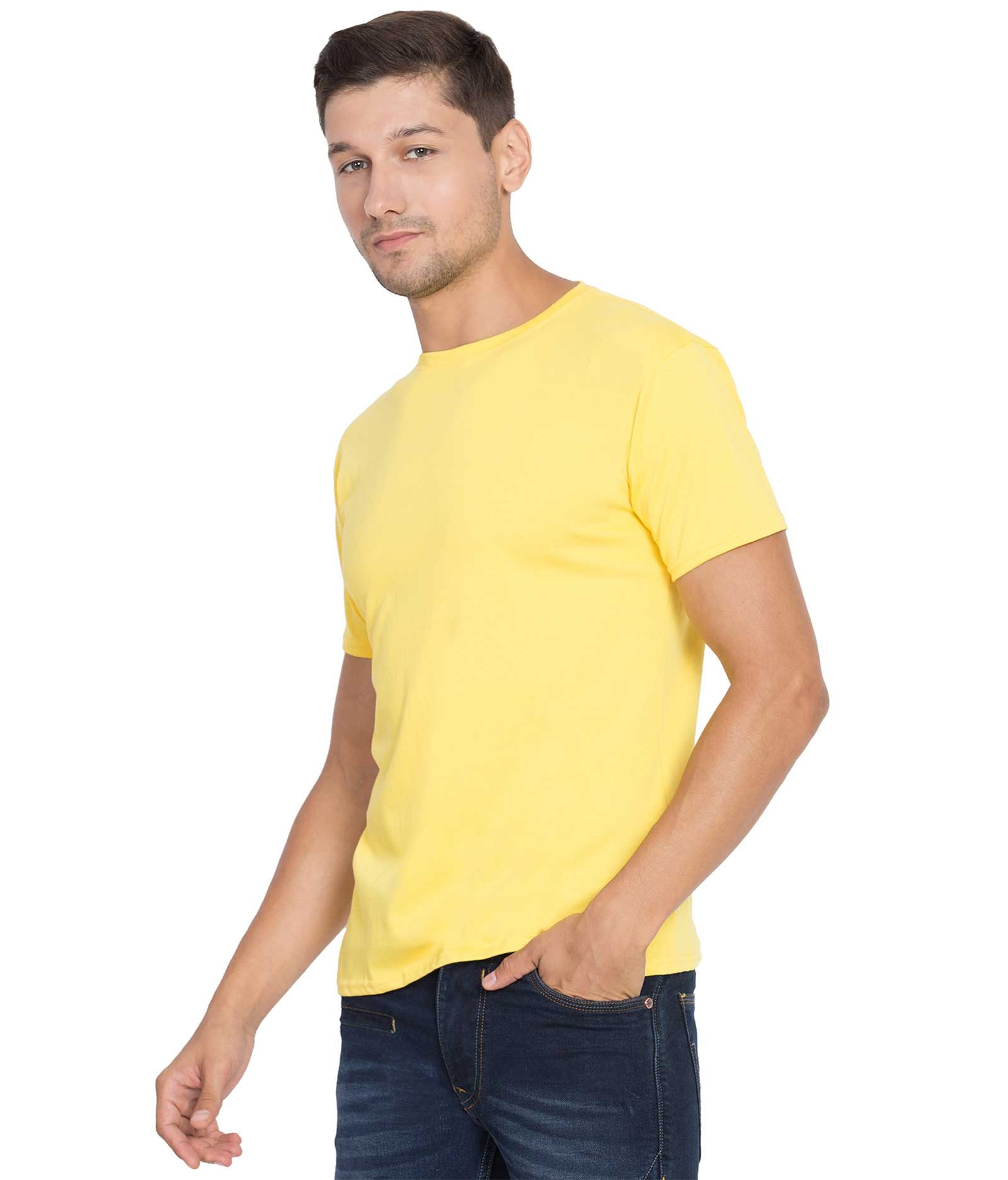 Cliths 100 Percent Cotton Yellow Solids TShirt Buy Cliths 100