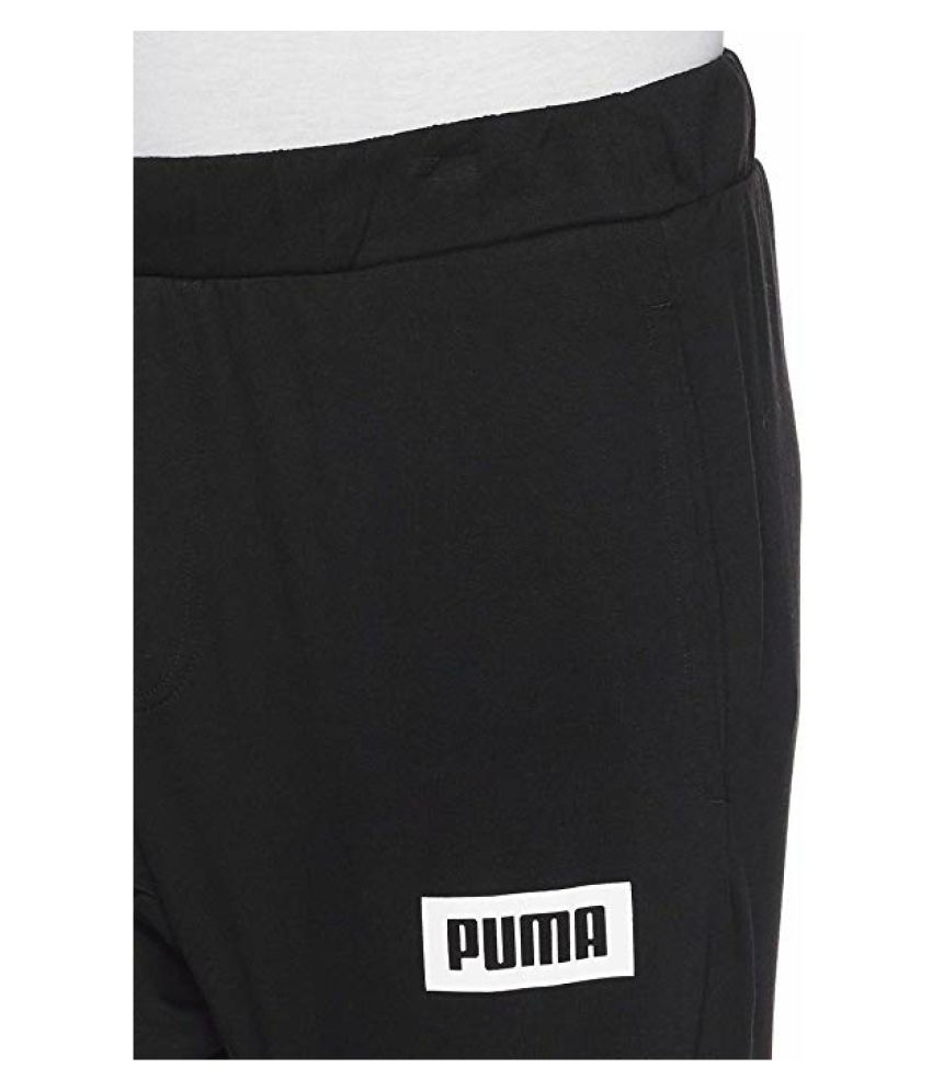 puma black polyester trackpants