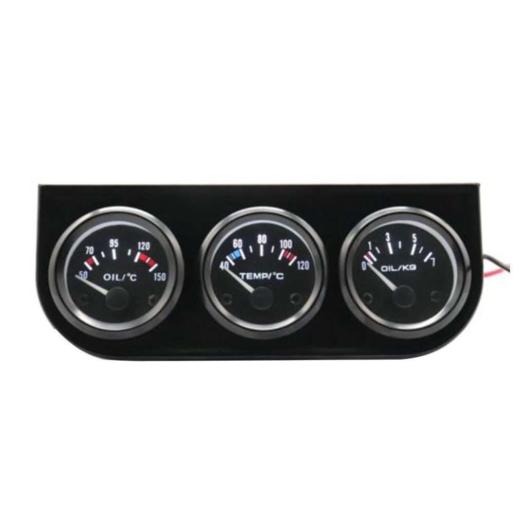 Car Auto Triple Gauge Kit oil temperature+Pressure Water Temp Meter
