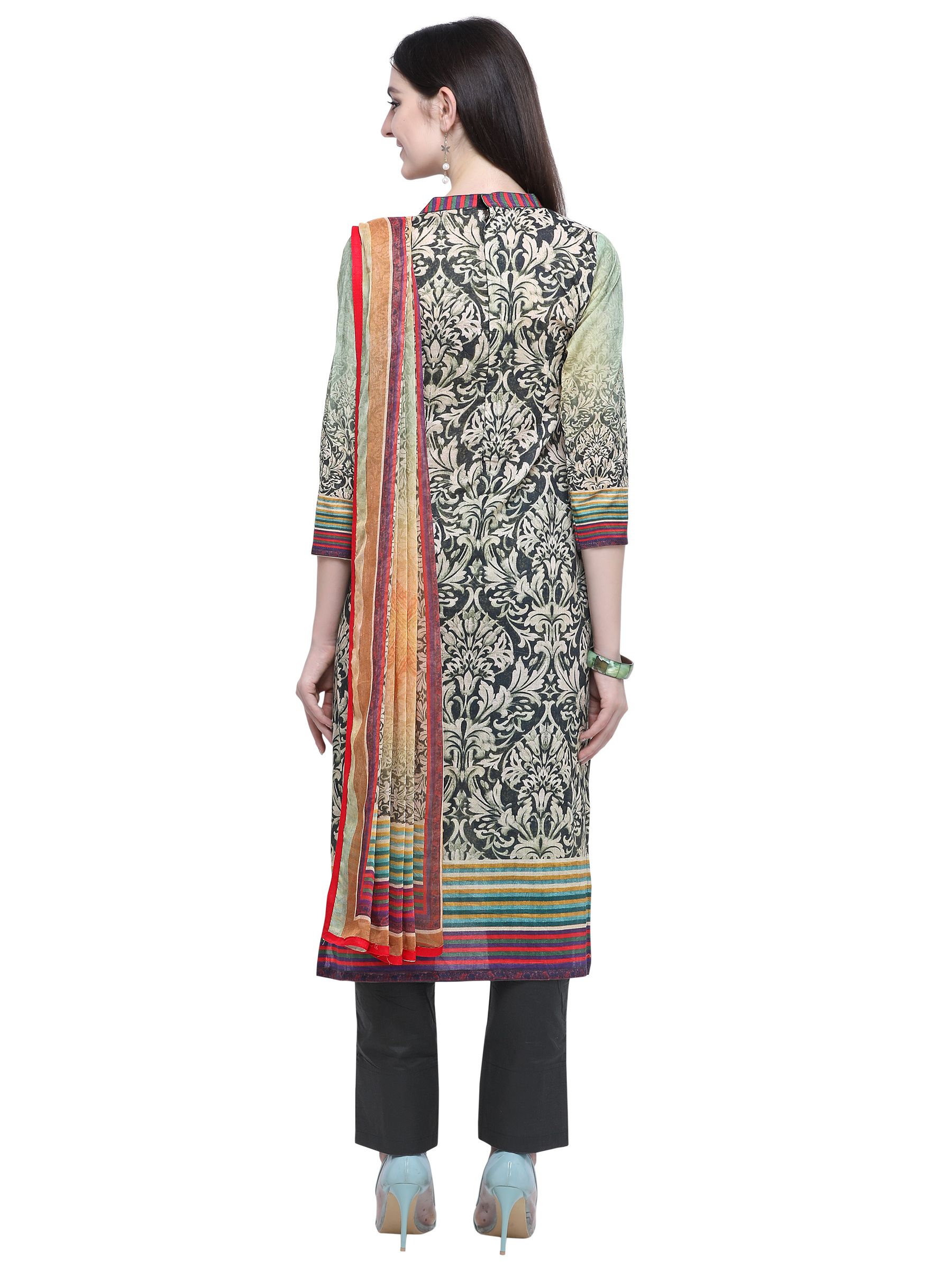 Stylee Lifestyle Green Cotton Dress Material - Buy Stylee Lifestyle Green Cotton Dress Material 