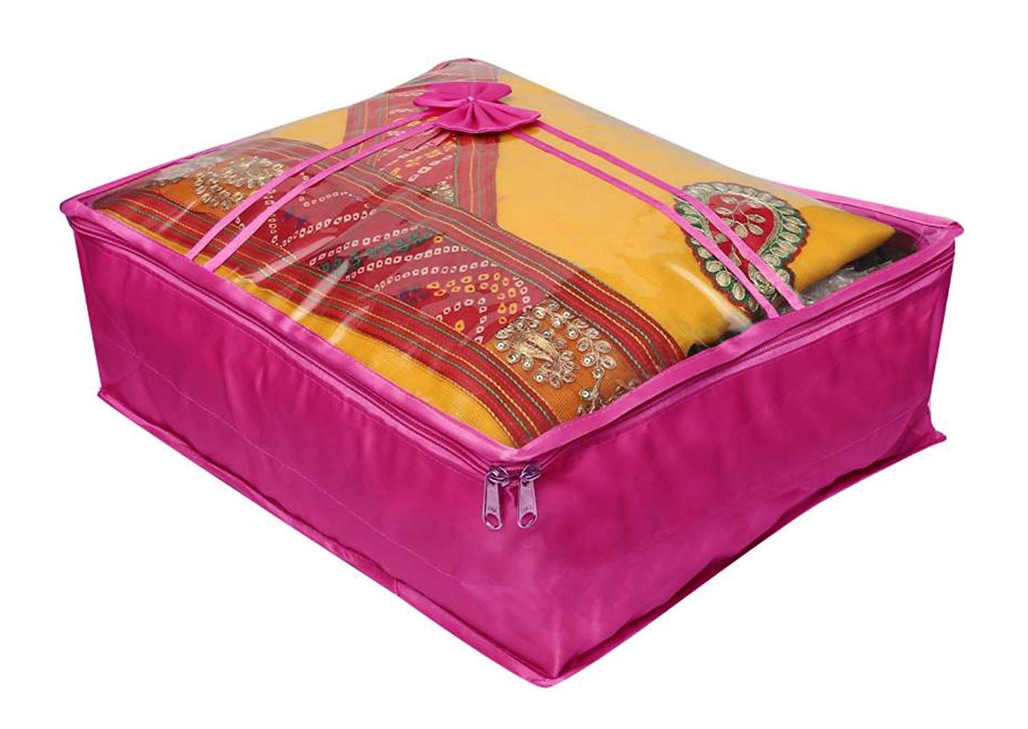atorakushon® Satin Saree Cover Clothes Storage Bag Wardrobe Garments