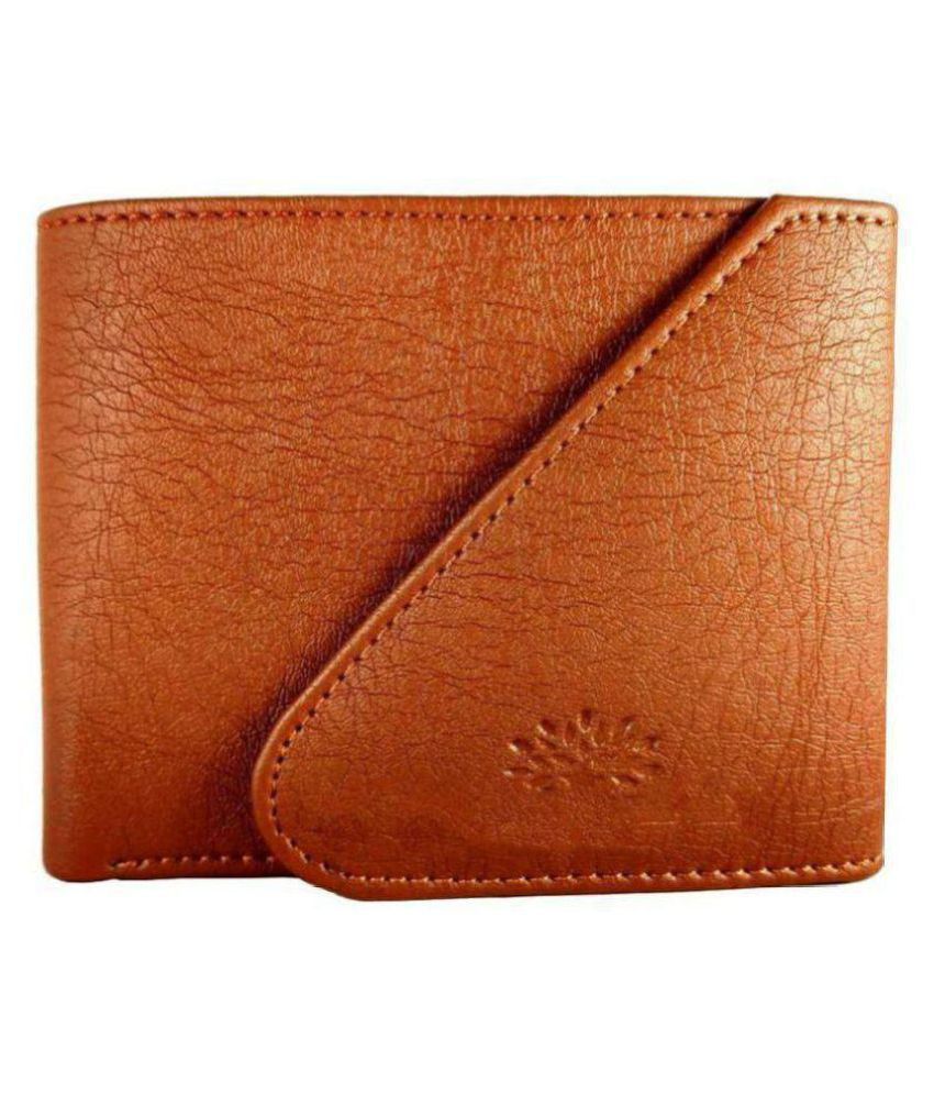 wood and wood Faux Leather Tan Casual Regular Wallet: Buy Online at Low ...