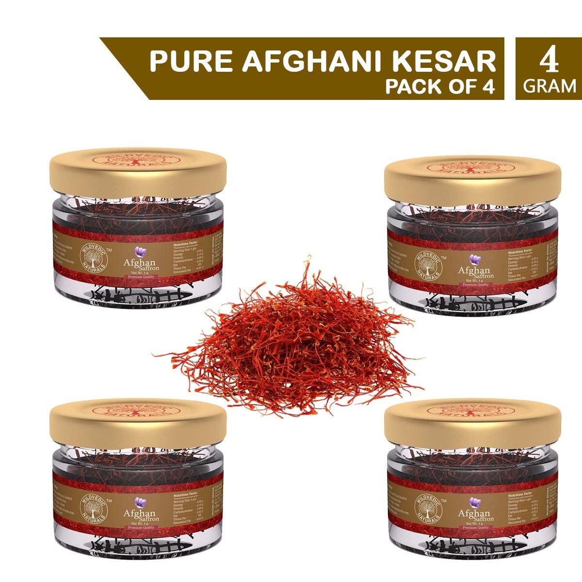     			Wildvedic Naturals Kesar Saffron Afghani Original & Premium A++ Grade Kesar / Saffron 4 gm