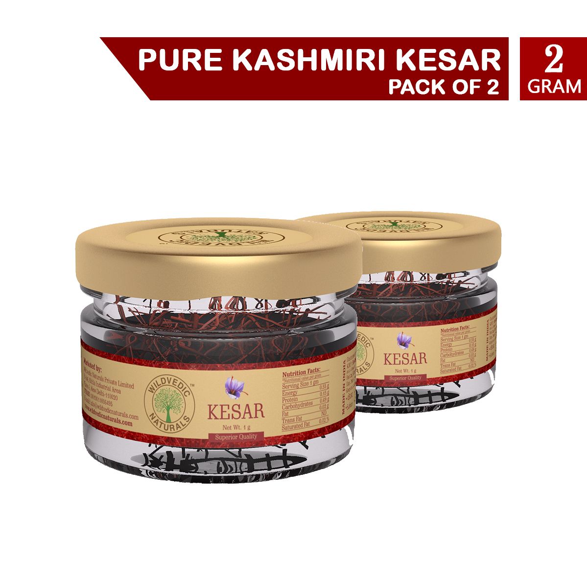     			Wildvedic Naturals Pure & Original Kashmiri Kesar / Saffron 2 gm