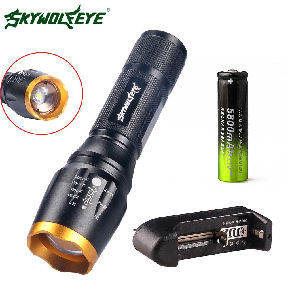 skywolfeye flashlight battery