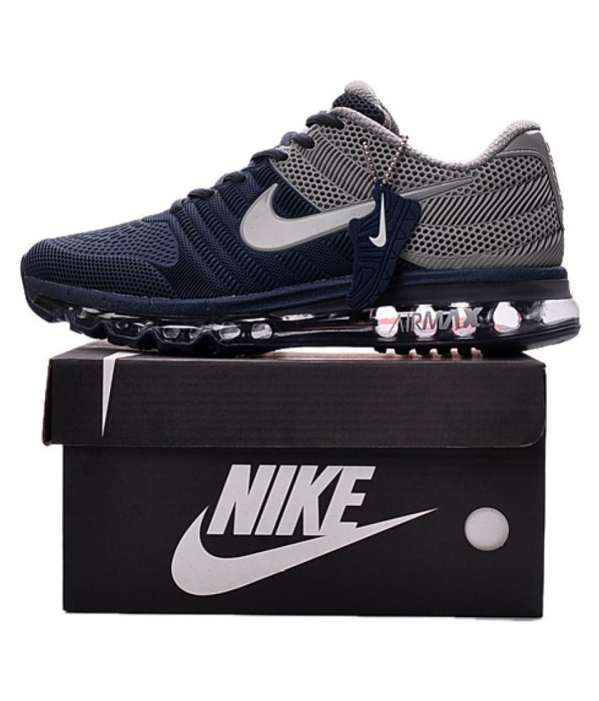 nike running air max 2017 trainers in grey and blue