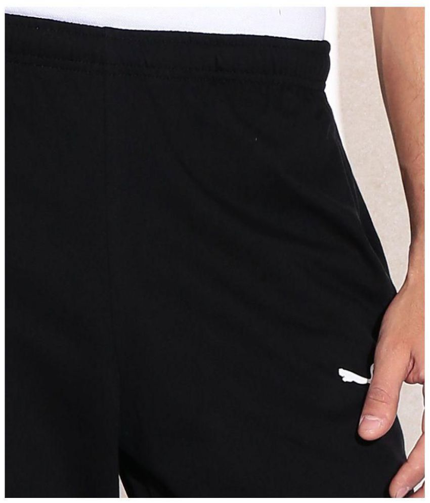 puma black polyester lycra trackpants