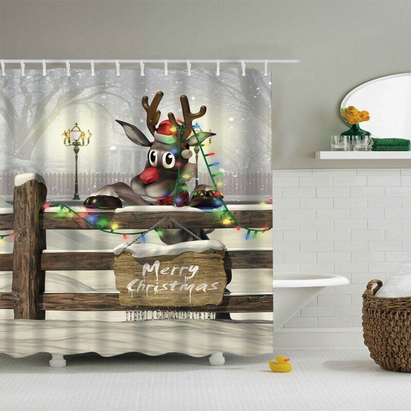 Christmas Shower Curtain Bathroom Curtain 3d Shower Curtains