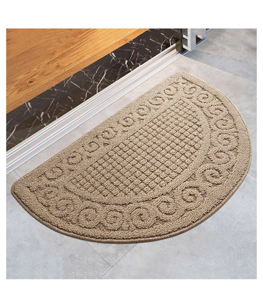 Decorative Rug Latex Back NonSlip Entrance Doorway Mat Half Moon