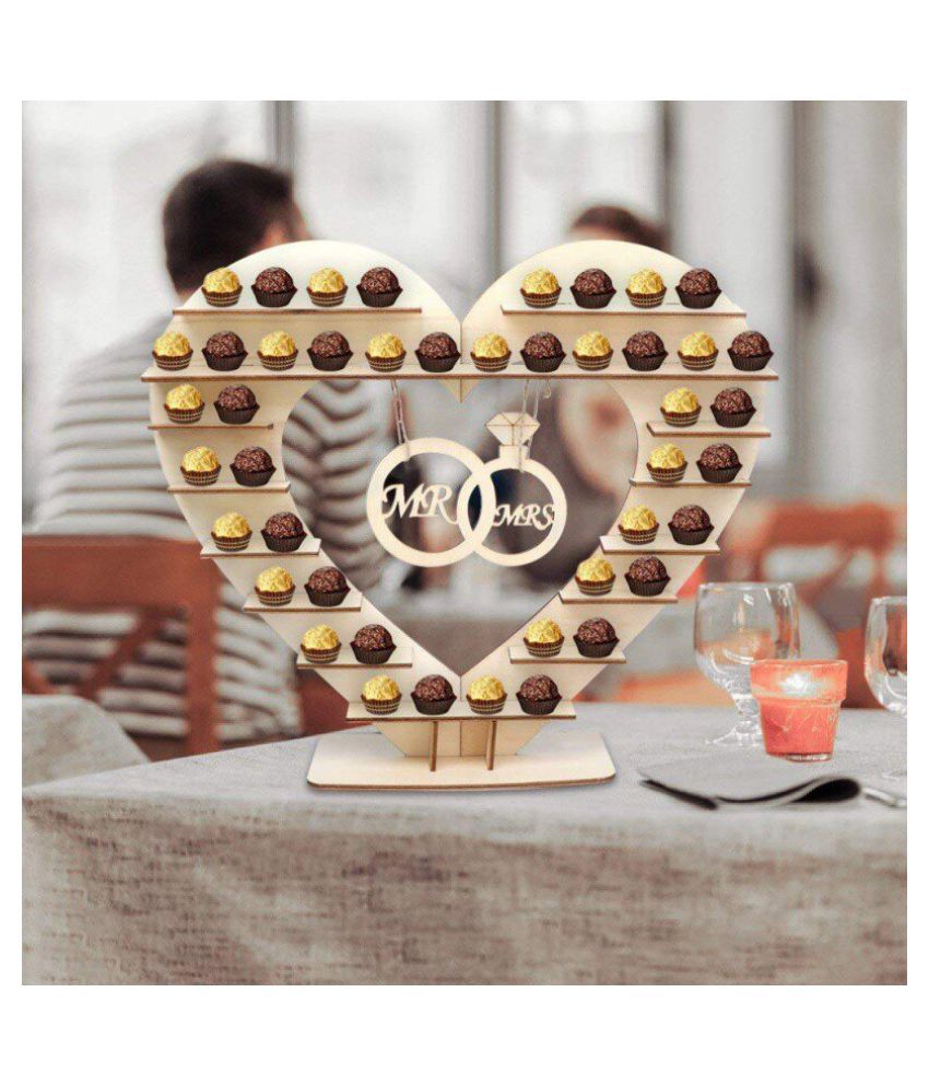 LJSLYJ Mr Mrs Chocolate Stand Wooden Chocolate Stand for Candy Stand Decoration Wedding Reception 
