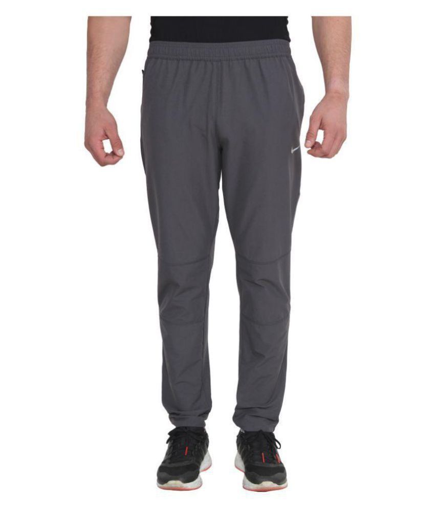 nike grey polyester lycra trackpants