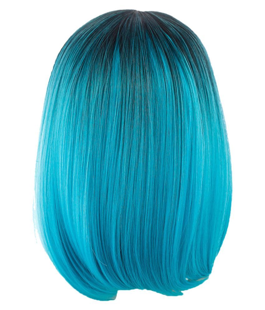 Black Pink Ombre Hair Straight Bob Wigs Synthetic Hair Short Party