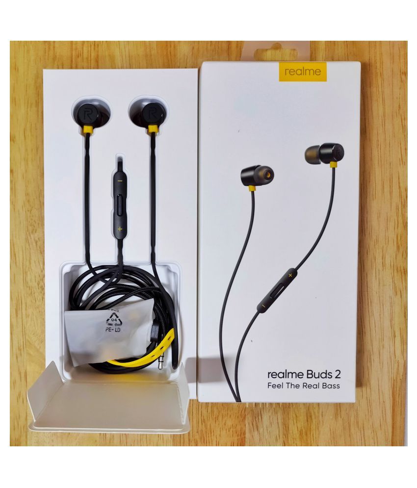 realme realme buds 2 microphone headphones black