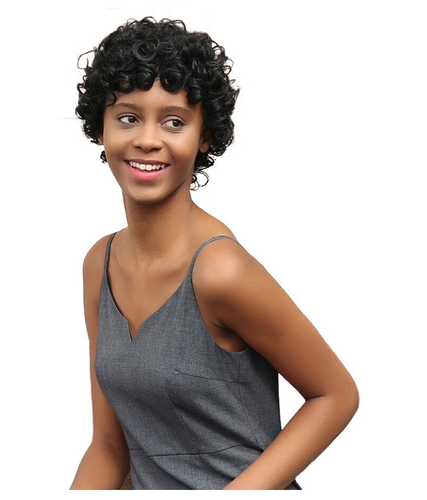 Black Women Party Short Y Wig Wavy Hairstyle Synthetic Costume Wigs Rose Net Buy Black Women Party Short Y Wig Wavy Hairstyle Synthetic Costume Wigs Rose Net At Best Prices In India