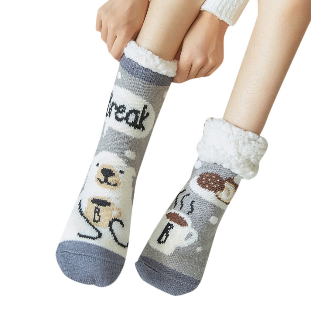 Fashion Women Girls Print Cartoon Snowman Sheep Warm Winter Mid Tube Cute Socks