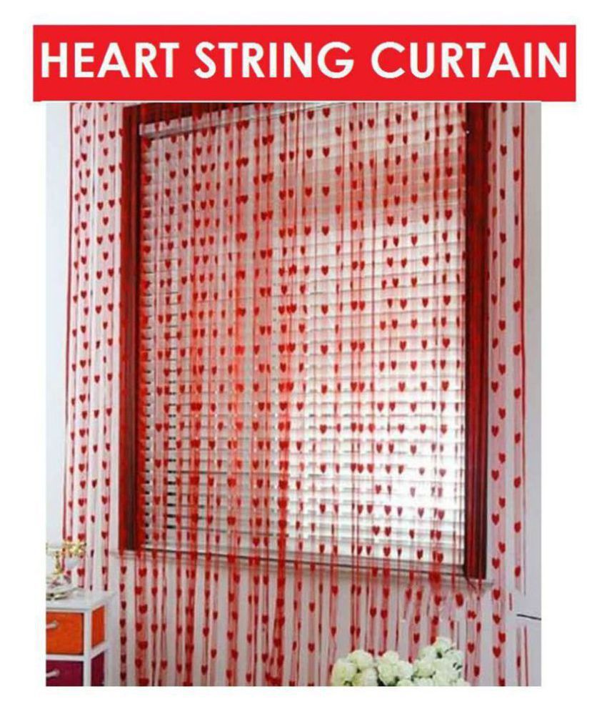     			Fabolic Set of 2 Door Heart String Curtain