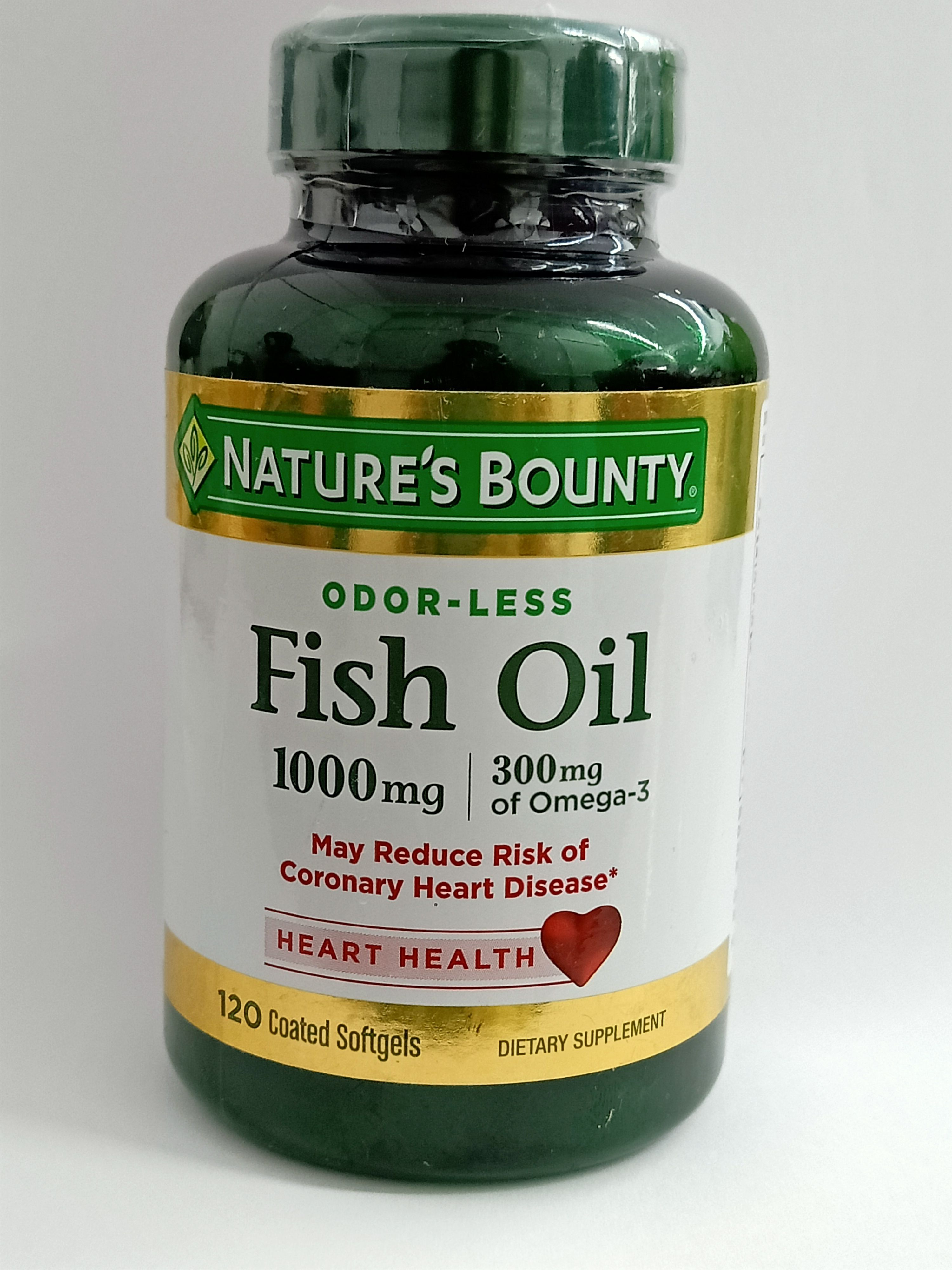 Natures Bounty Fish Oil 1000mg Omega-3 300mg 120 no.s Vitamins Softgel