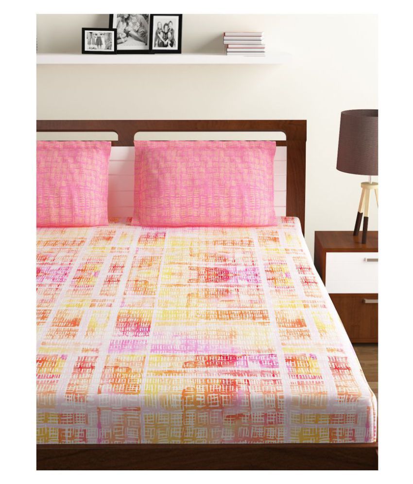 Bombay Dyeing Cotton Double Bedsheet with 2 Pillow Covers ( 240 cm x