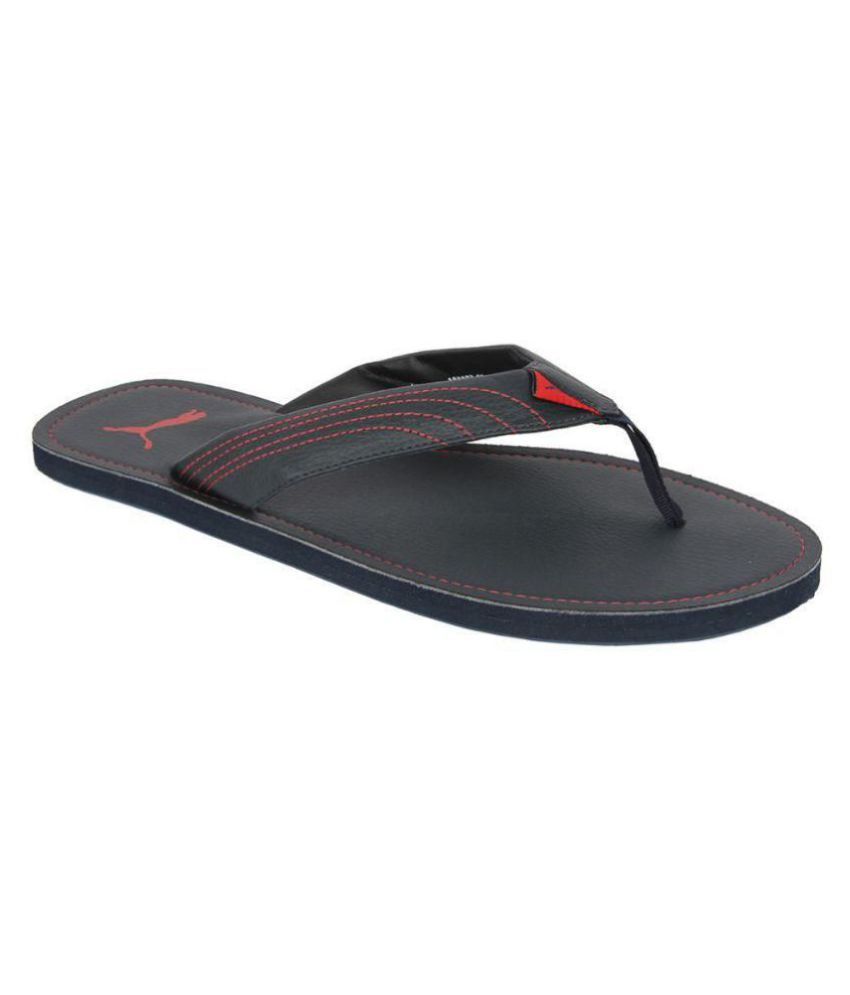 puma black thong flip flop
