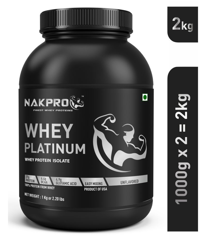 NAKPRO PLATINUM 100% Whey Protein Isolate - 30.4g Protein, 6.9 BCAA & 5...