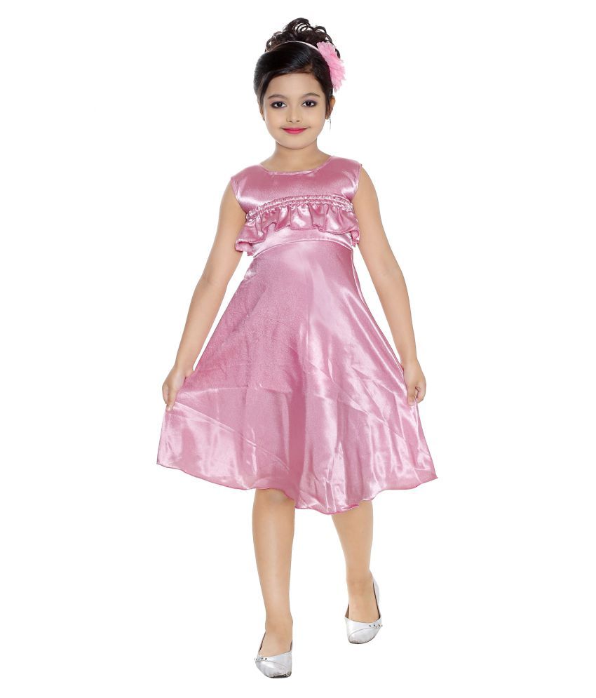 pink colour frock for ladies