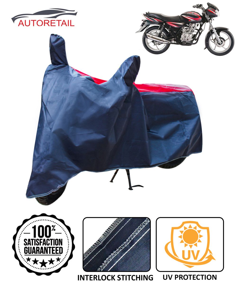     			Autoretail Dust Proof Two Wheeler Polyster Cover With (Mirror Pocket) for Bajaj Pulsar 180 DTS-i with Buckle Lock (Red & Blue)