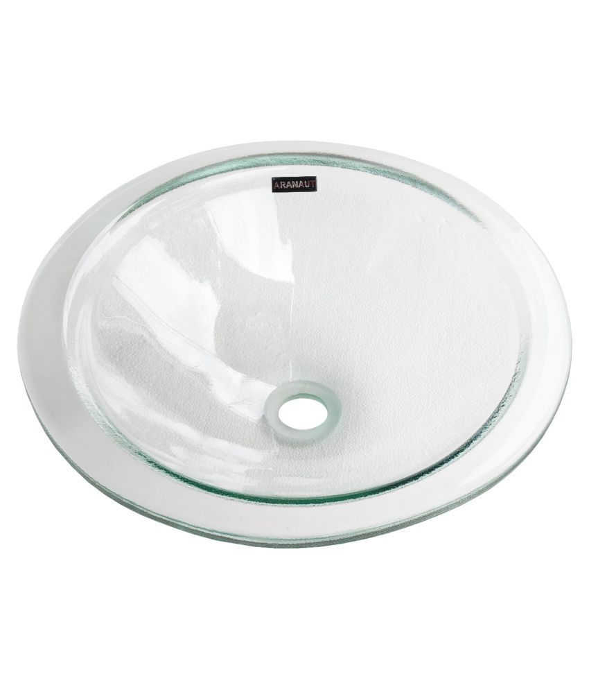 Buy Aranaut White Toughened Glass Corner Wash Basin Online At Low