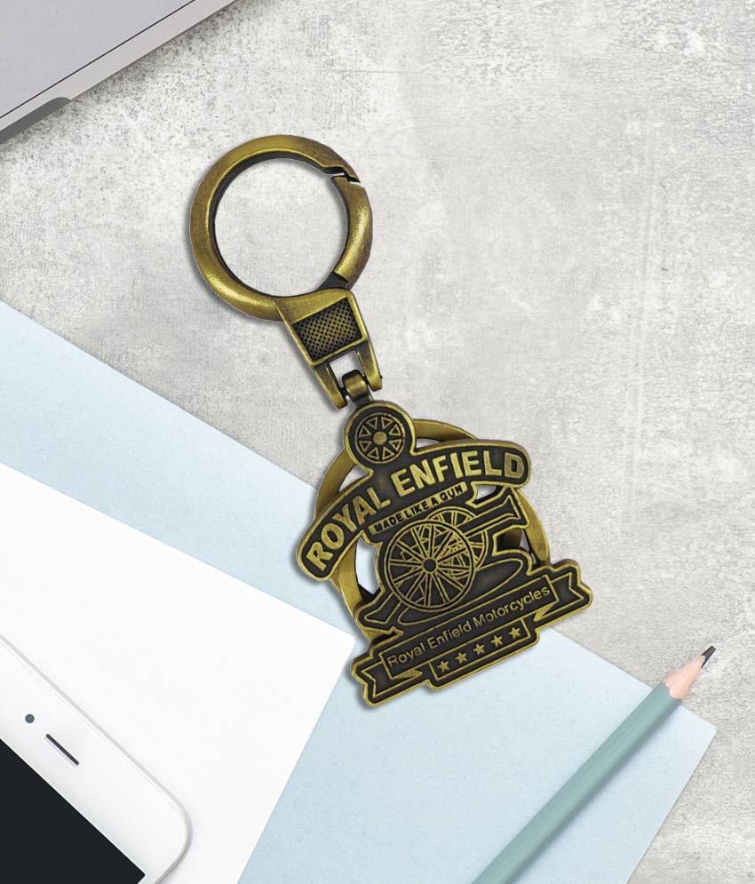     			GRD Enterprises Premium Quality Brass Metal Royal Enfield Bullet Bike KeyChain & KeyRing