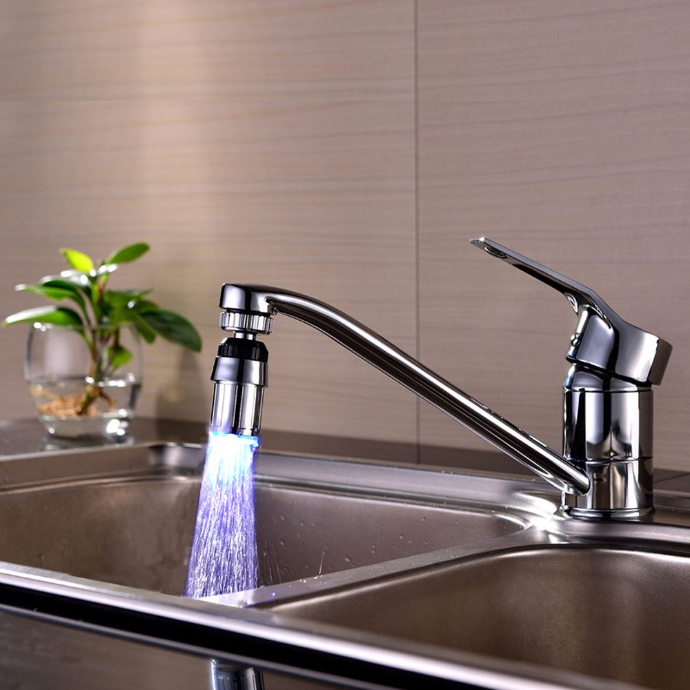 Kitchen Sink 7color Change Water Glow Water Stream Shower Led