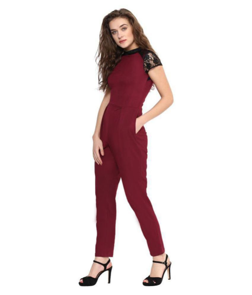 maroon jumpsuit outfit