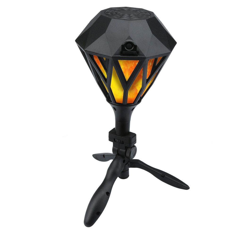 Solar Flame Wall Mount LED Light Outdoor Garden Path Landscape Fence Yard Lamp 