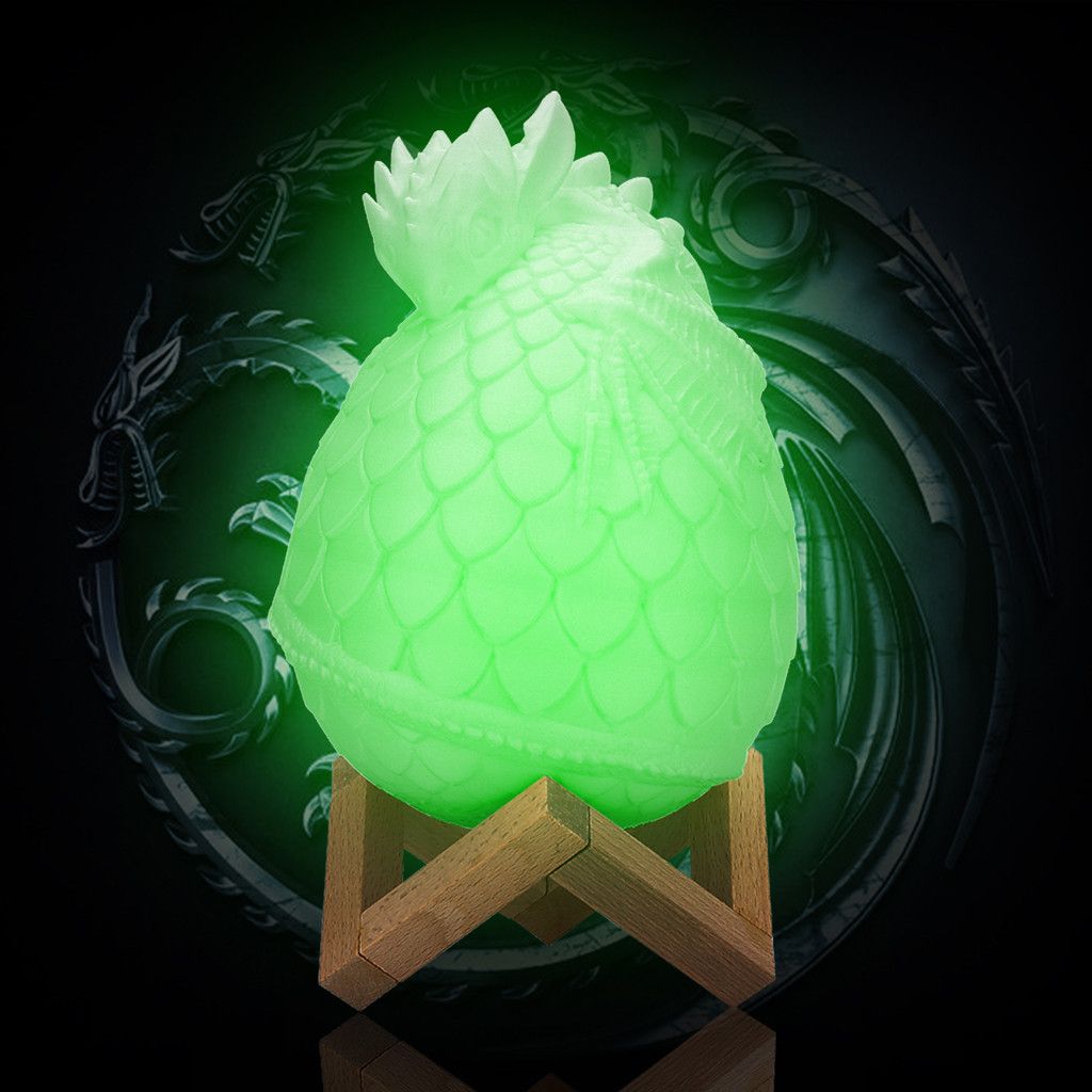 Led Moon Light Colorful Table Lamp 3d Printed Dragon Egg Night