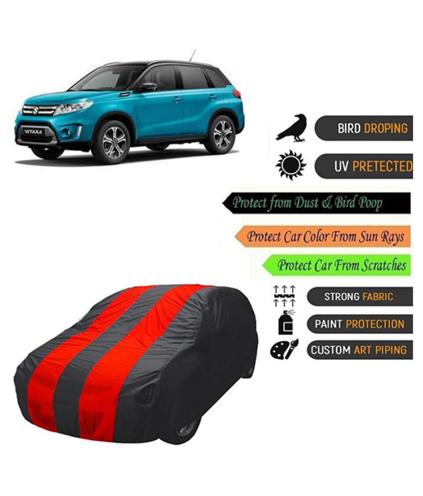 QualityBeast Car Body Cover for Maruti Suzuki New Vitara Brezza Mahroon